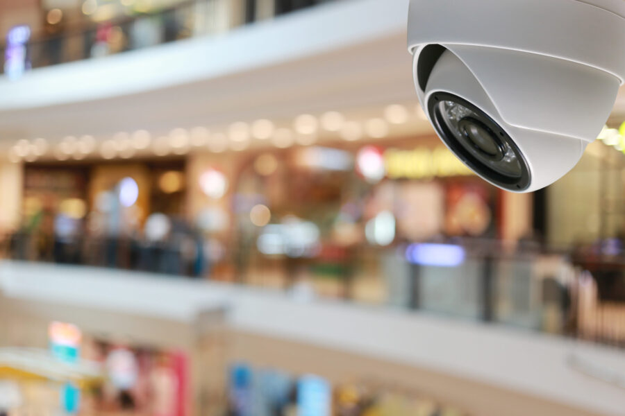 CCTV tool in Shopping mall Equipment for security systems and have copy space for design.