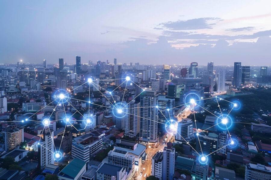 city-with-number-led-lights-top-it