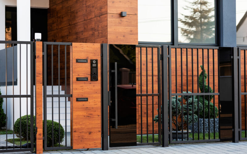 Exterior of modern residential building.