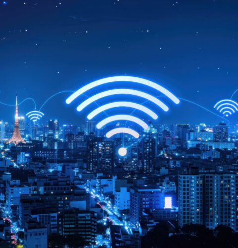 Wireless Network Over Cityscape